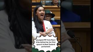 Youngest mp from maori tribe first speech in new zealand parliament shorts māori haka [upl. by Eenor104]