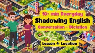 L4  Shadowing English Speaking Practice  10 Minutes Conversation Dictation  Fishy English [upl. by Ahsak]