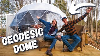 Staying in a GEODESIC DOME Just North of TORONTO 😍  LUXURY GLAMPING Geodome Tour in Ontario Canada [upl. by Refannej]