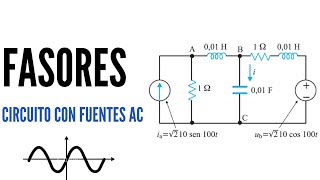 FASORES en un CIRCUITO RLC  circuito con FUENTES AC  circuito en CORRIENTE ALTERNA ejercicio [upl. by Adil]