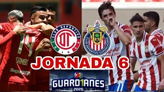 Toluca vs Chivas Jornada 6 Liga MX Guardianes 2020 [upl. by Yanel210]