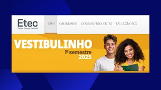 Inscrições para Vestibulinho ETEC [upl. by Hannala]