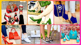 Los ❣️ mejores bolsos de cuero de mujer hermosa y elegante con diferentes zapatos [upl. by Floridia508]