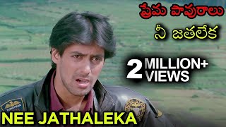 Nee Jathaleka Video Song Maine Pyar Kiya  ప్రేమ పావురాలు Movie  Salman Khan  Bhagyashree [upl. by Adah]