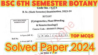 BSc 6th Semester Botany Cytogenetics Plant Breeding and Nanotechnology 🔥🔥mlk siddharthuniversity [upl. by Greyso]