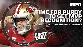 🚨 49ERS BLOWOUT COWBOYS 🚨 Time for Brock Purdy to be in the MVP conversation  First Take [upl. by Yregerg]