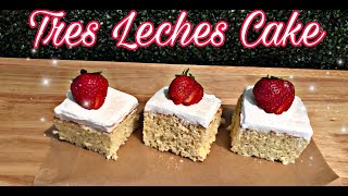 Simple Tres Leches Cake Recipe Tres Leaches Cake with Strawberries [upl. by Nagar129]