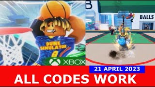 ALL CODES WORK 2x💸 Dunking Simulator ROBLOX  April 21 2023 [upl. by Urissa]