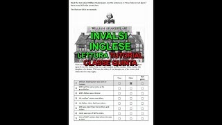 INVALSI INGLESE LETTURA A1 A2 classe quinta 2018 modelli originali [upl. by Emmery260]