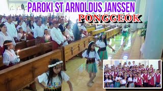 MISA Komuni Pertama Gereja St Arnoldus Janssen Ponggeok katolik gerejakatolik manggaraiterbaru [upl. by Ellerred262]