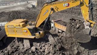 Caterpillar 395 Excavator Loading Trucks With Two Passes  Sotiriadis Mining Works  4k [upl. by Mada]