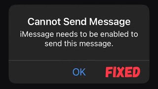 Cannot send message iMessage needs to be enabled to send this message how to fix [upl. by Adnar]