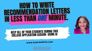 How to write a letter of recommendation for your students for college in less than one minute [upl. by Akeyla]