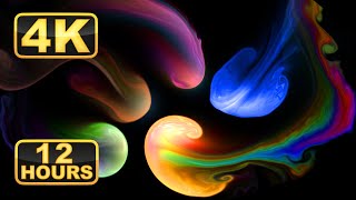 Colorful Abstract Liquid 12 Hours 4K Satisfying Fluid Video Relaxing MusicMeditation Screensaver [upl. by Noterb]