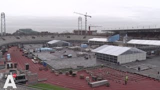 Bouw wkschaatsbaan in Olympisch Stadion van start [upl. by Ackerman]