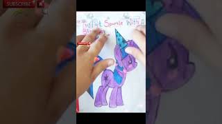 Twilight Sparkle Birthday Hat shortsfeed colouring [upl. by Tsirhc]