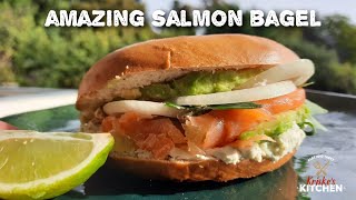 Amazingly delicious Bagel sandwich  Norwegian Smoked Salmon  Philadelphia cream cheese  shorts [upl. by Noraj]