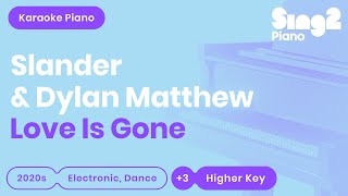 SLANDER Dylan Matthew  Love Is Gone Higher Key Piano Karaoke [upl. by Calderon]