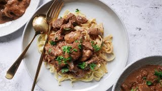 Instant Pot Beef Stroganoff Recipe [upl. by Eelsew]