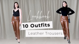 How to Style Leather Trousers  10 Fall Outfit Ideas 🍁 [upl. by Nnahgiel]