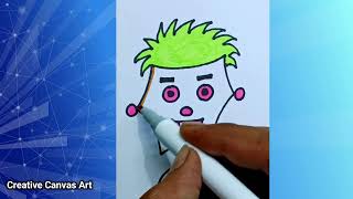 Easy cartoon character drawing  For beginners [upl. by Elspeth]