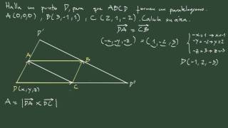 3 Ejercicio 3 vértice y área de un paralelogramo [upl. by Hubert]