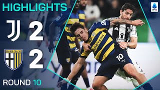 JUVENTUSPARMA 22  HIGHLIGHTS  Bianconeri pegged back in fourgoal thriller  Serie A 202425 [upl. by Pandolfi]