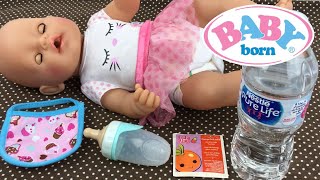 Feeding Baby Born Doll Baby Alive Doll Juice Packet [upl. by Pavia334]