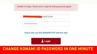 How To Forgot Konami Id Password or How To Change Konami Id Password [upl. by Ennirroc]