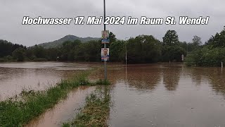 Hochwasser Saarland der Blies 17 Mai 2024 im Raum St Wendel [upl. by Greer]