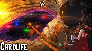 WE FOUND A PORTAL IN THE CAVE oO  Card Life 4 Coop Gameplay [upl. by Llenod]