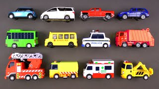 Learning Street Vehicles for Kids 1 with Hot Wheels Matchbox Tomica Cars and Trucks Tayo [upl. by Grissom]