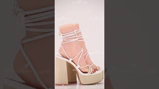 Girlmerry Stylish 3 colors peep toe strappy highheel sandals Wholesale JA001982 [upl. by Taddeo852]