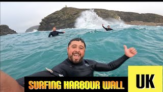 Bodyboarding at Portreath Harbour Wall is INSANE [upl. by Noram]