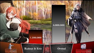 Rudeus amp Eris vs Orsted  Mushoku Tensei  Power Level [upl. by Siryt545]