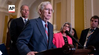 Mitch McConnell freezes midspeech at US Capitol [upl. by Latvina]