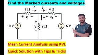 Mesh Current Analysis using KVL Solved with Full Concept for Beginners [upl. by Tica344]