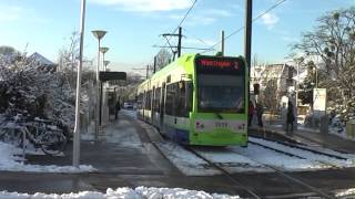 Croydon Tramlink London Trams In The Snow 2112013 [upl. by Atrahc847]