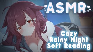 【 ASMR 】Candlelight Soft Reading ♡ Rain SoundsRelaxationWhisperTapping [upl. by Gamages]