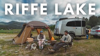 First boondock camping of the season with Airstream Basecamp and Snow Peak Mesh Shelter [upl. by Orlando]