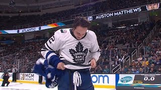 Auston Matthews wows San Jose crowd by unveiling Marleau jersey [upl. by Dominy]