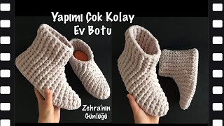 Kadife İpten Kolay Ev Botu Yapımı  Kadife İpten Ev Botu  Kadife İpten Bot Patik Yapımı [upl. by Enovad29]