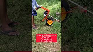 single wheel brushcutterswheel stand brushcutterbrushcutter in wheels tiller attachment weeder [upl. by Elyl260]