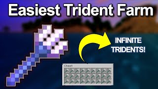 EASIEST Minecraft Trident Farm 121 GET Unlimited TRIDENT  Drowned Farm [upl. by Yornoc]