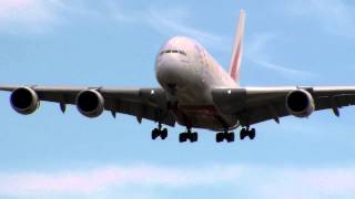 Emirates A380 landing in Toronto on RWY 05 [upl. by Nosretep]