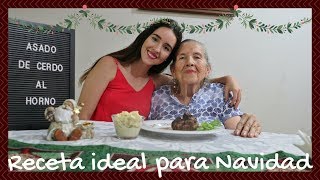 ASADO DE CERDO AL HORNO y ENSALADA DE MANZANA  Receta para Navidad [upl. by Znieh]