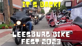 Leesburg Bike Fest 2023 Walk through motorcycle harleydavidson bikers [upl. by Aikam503]