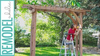 How to Build a Wood Arbor for Garden Yard or Wedding  DIY Arbor Tutorial [upl. by Swayne]