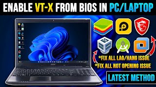 How to Enable Virtualization Technology on Any PCLaptop 2024💻Fix Virtual Box Issues amp Emulator Lag [upl. by Viviana]