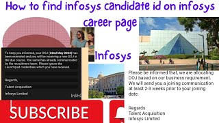 how to find infosys candidate id on infosys career page infosys infosysnews infosyscandidateid [upl. by Adnirem]